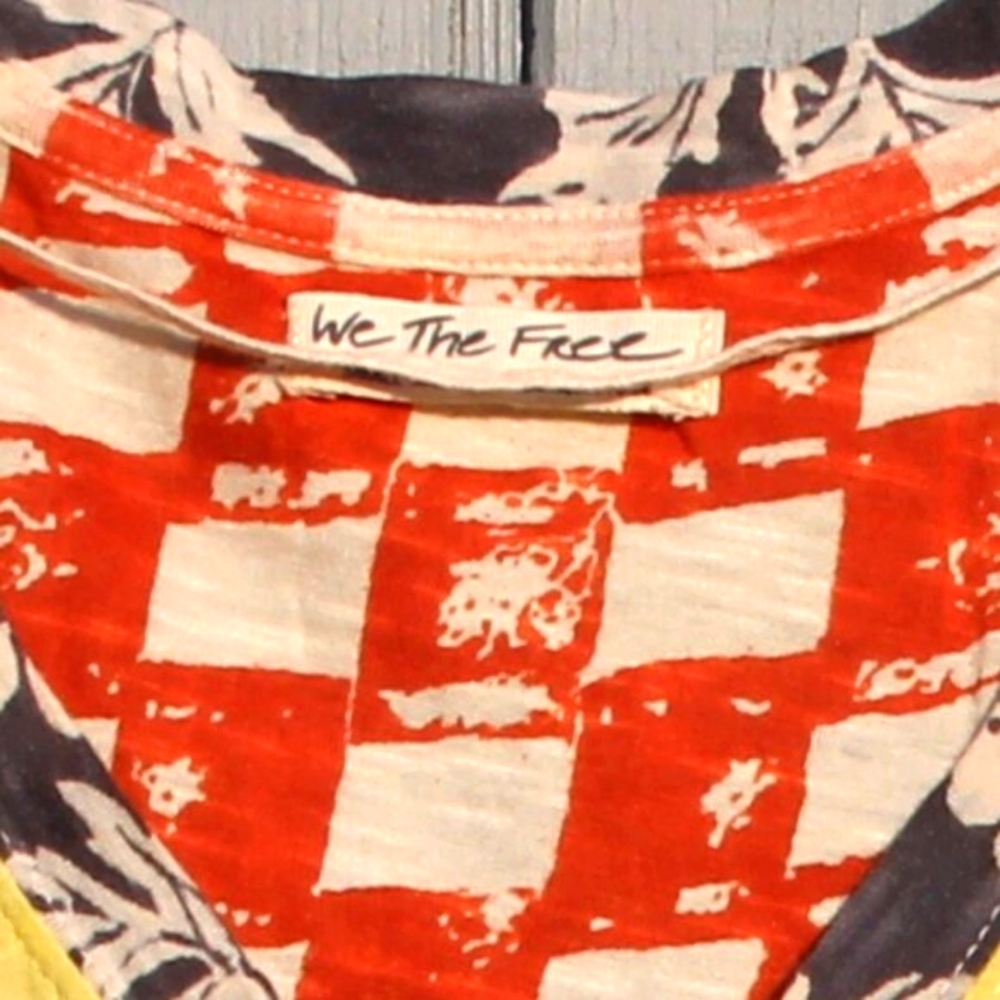 We The Free (Free People) Patchwork Striped Tee - Size S - Cotton Modal Blend - Picture 3 of 5
